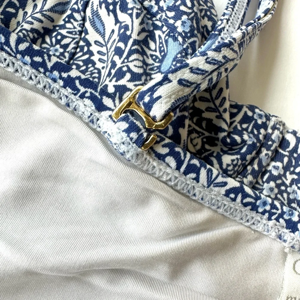 Ondademar Cassia One Piece blue white Geometric print size Small